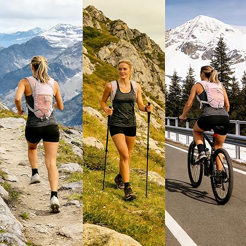 Miniatura 6 de Mochila de Hidratación Ligera con Depósito de Agua de 2L para Correr, Ciclismo, Senderismo – Mochila de Agua Antirrobo con Soporte para Teléfono,