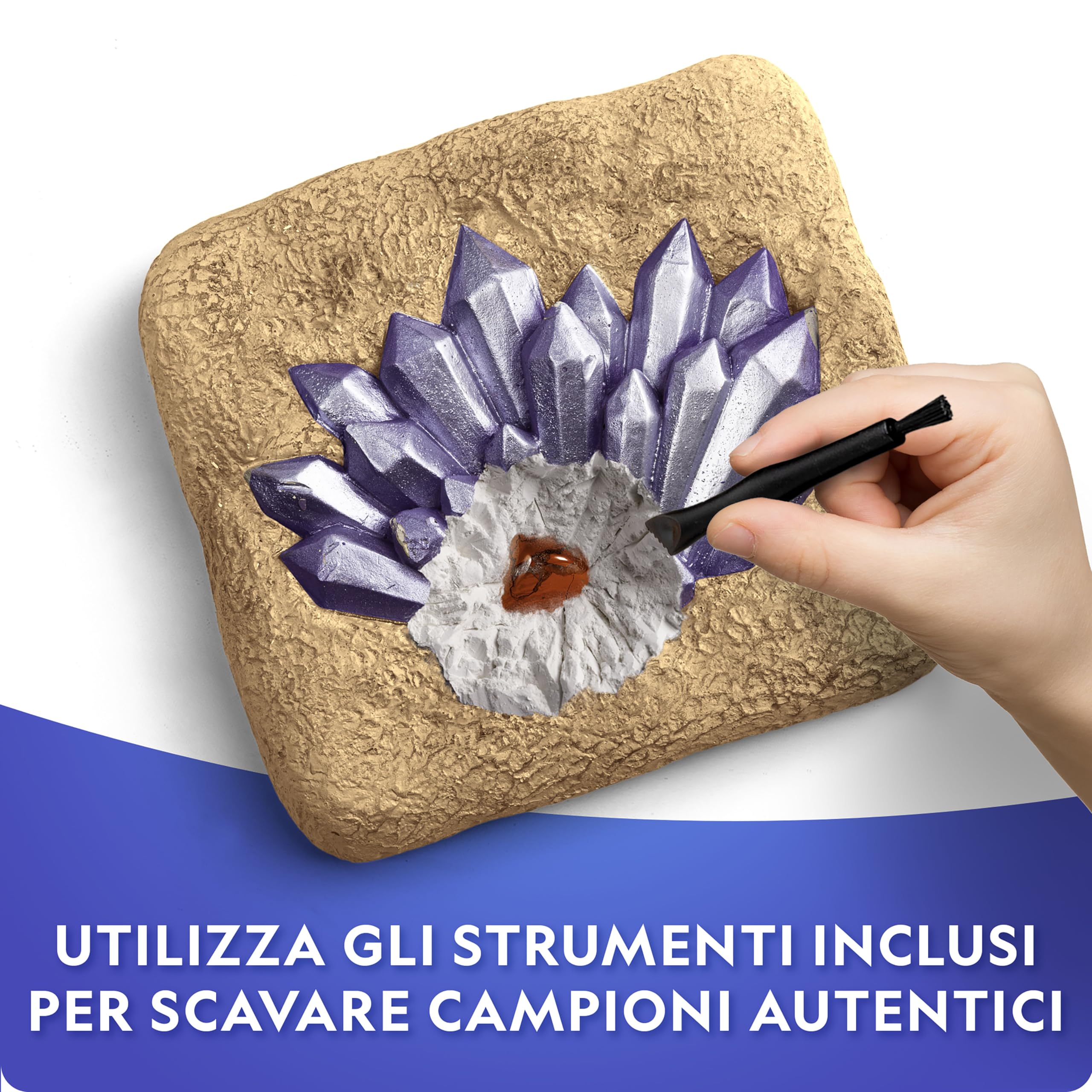 NATIONAL GEOGRAPHIC Mega Kit di Scavo di Gemme – Kit di Scavo di Cristalli e Pietre Preziose, Gioco Educativo per Bambini, Regalo per Bambine e Bambini, Collezione di Minerali