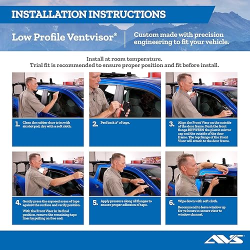 Miniatura 4 de Auto Ventshade [AVS] Protectores de lluvia de perfil bajo para Dodge Charger 2011-2023 | Viseras de ventilación de ventana, 4 piezas, humo oscuro |