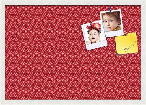 Miniatura 344 de PinPix Tablero de anuncios de corcho de 12 x 12 pulgadas. Este tablero decorativo enmarcado viene con diseño de círculos B W y un marco blanco