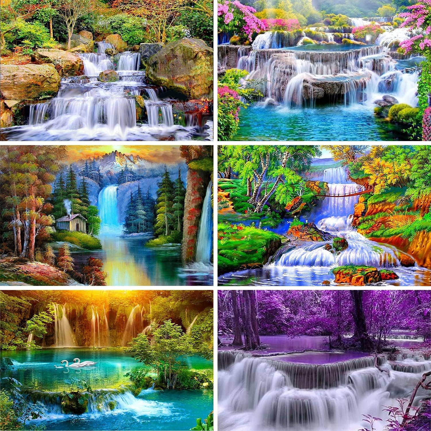 6 Pack Diamond Painting Kits, 30x40cm 5D Diamond Art Kits Crafts for