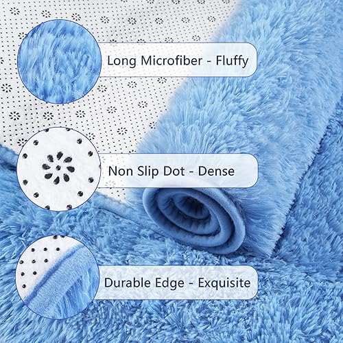 Miniatura 6 de Chicrug - Alfombra suave de 2 x 6 pies, mullida y peluda, el pelo no se desprende, para dormitorio, sala de estar, corredor, guardería, habitación