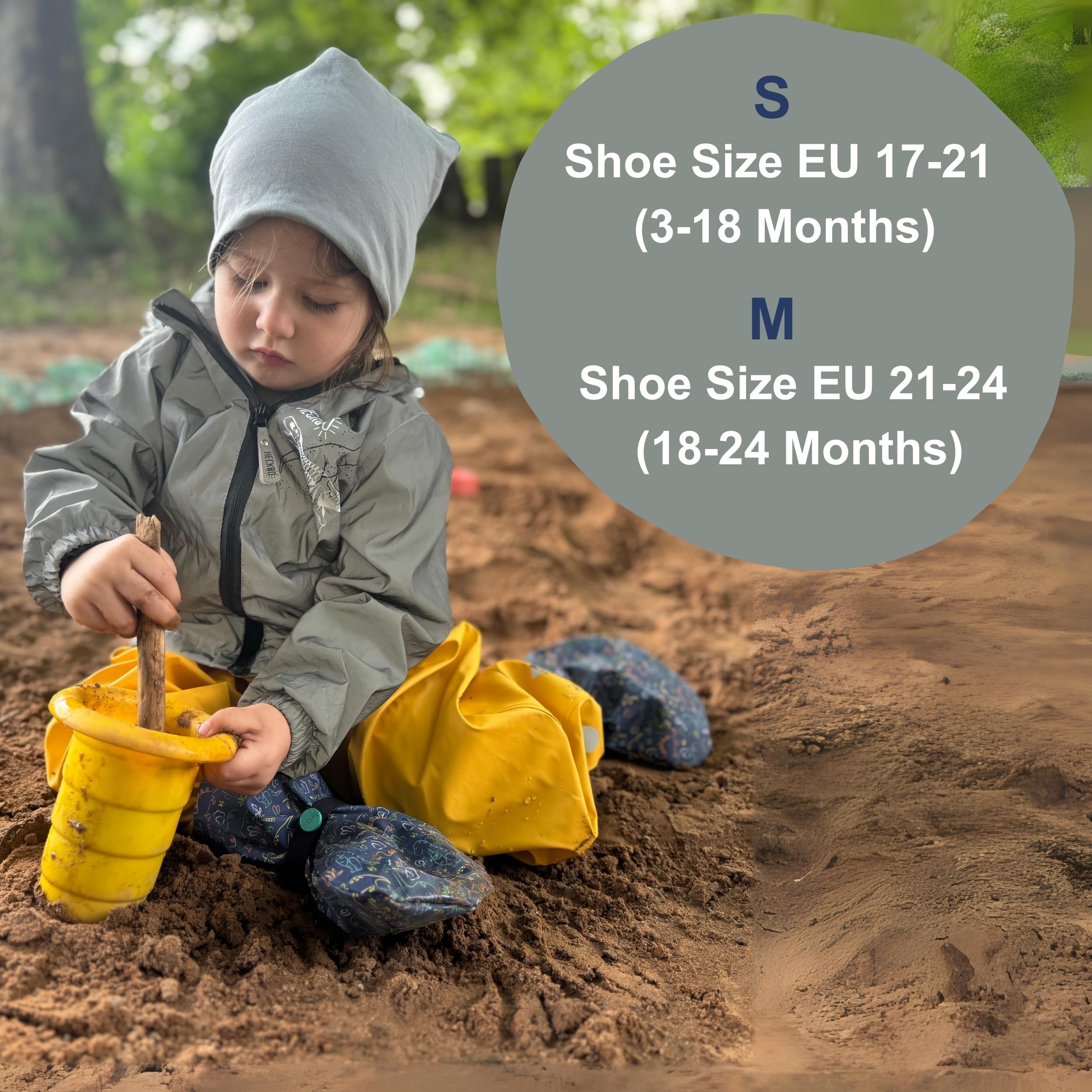 HECKBO Baby rain Booties 3 to 24 Months - Waterproof with Fleece Lining - Different Designs - Outdoor mud Shoes for Babies & Toddlers — view 3