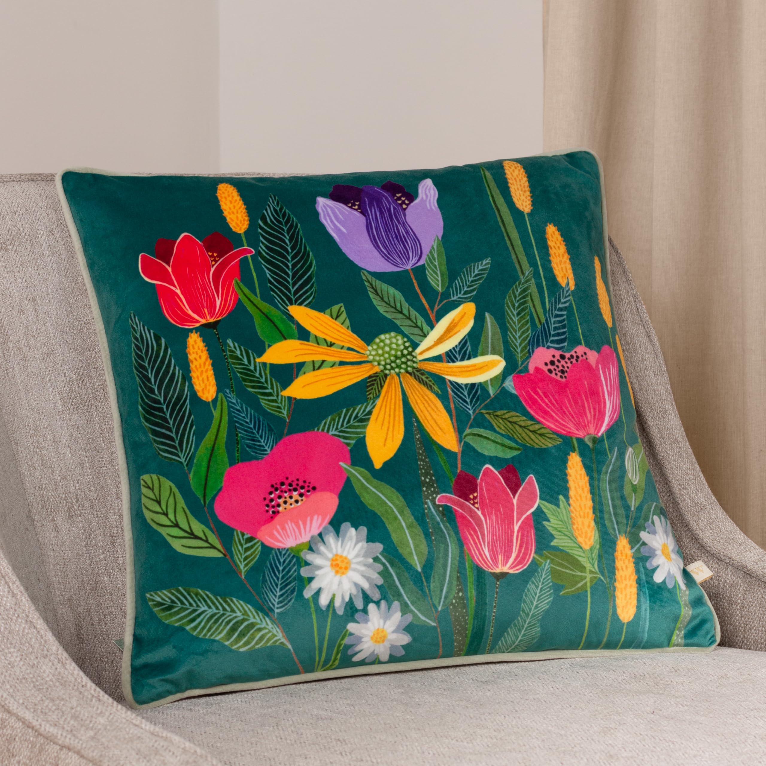 furn. Wylder Nature House of Bloom Celandine Feather Filled Cushion - Twin Pack