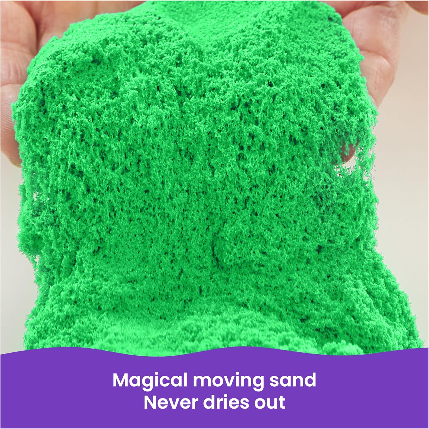 Kinetic Sand, 2lbs Green Play Sand, Moldable Sensory Toys for Kids, Resealable Bag (Packaging May Vary), for Ages 3 and up