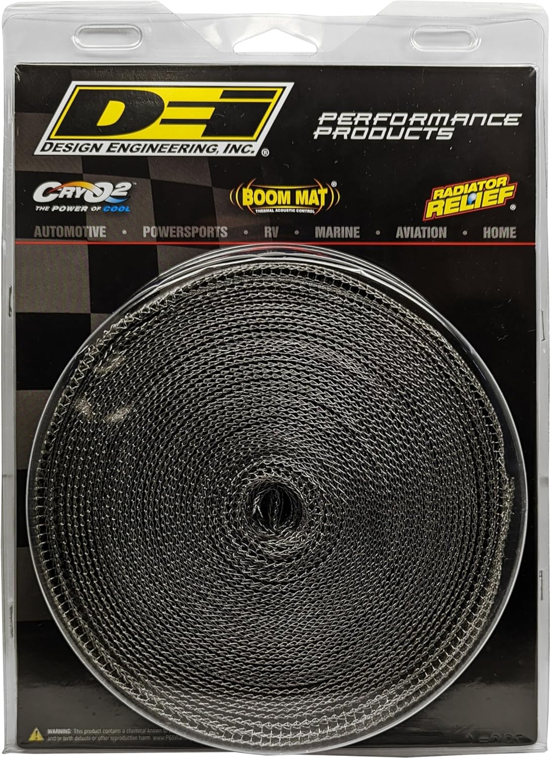 Design Engineering 010058 EXO Series Black 1.5" x 30' Exhaust and Pipe Wrap