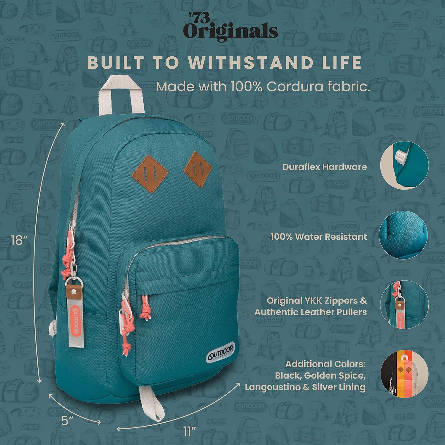 Exclusive Discount 50% Price ’73 Originals Sierra Day Pack by Outdoor Products | Backpack for Women & Men | School + Travel Backpack with Laptop Sleeve