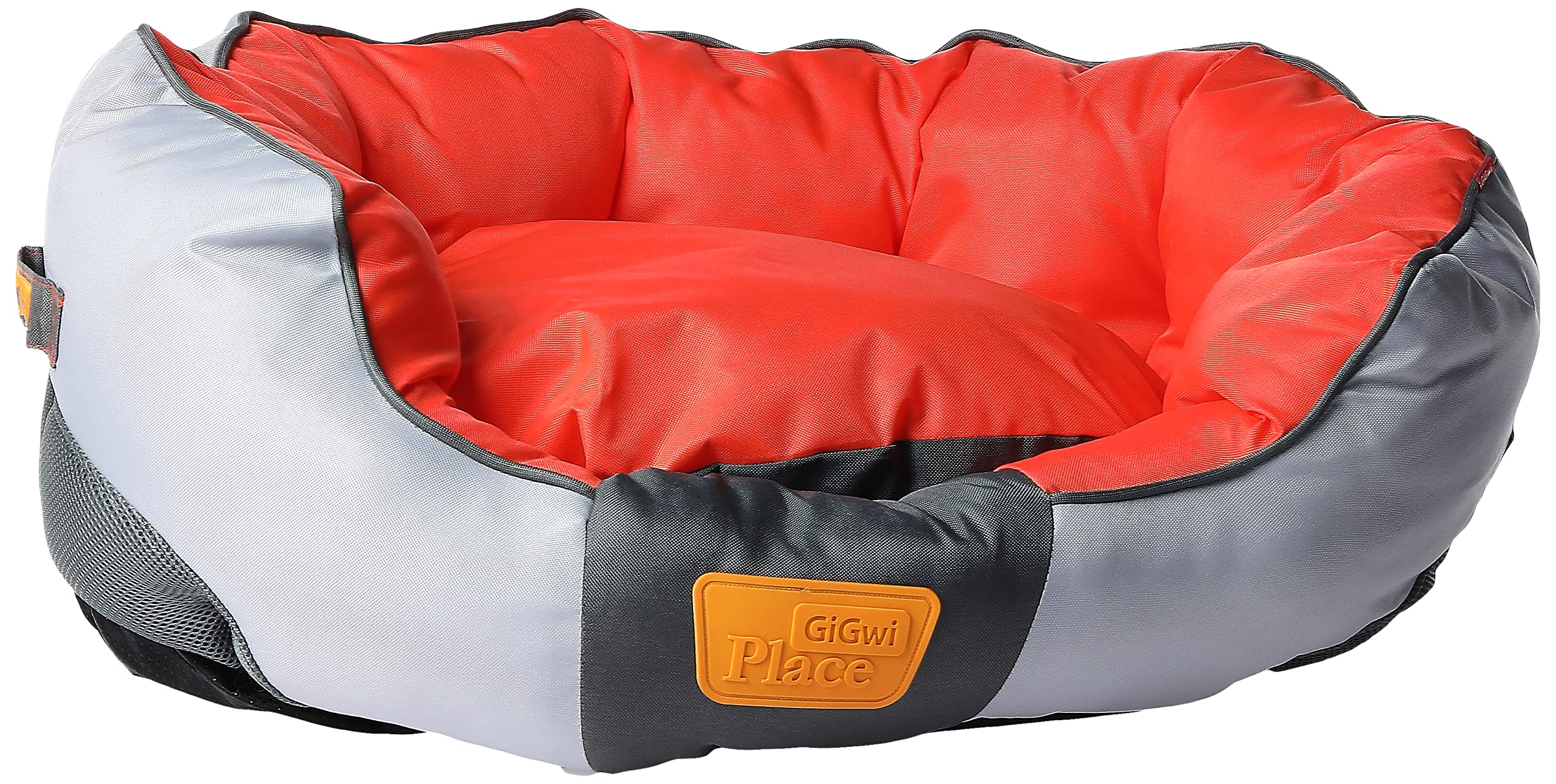 GiGwiPlace Soft Bed Canvas, Light Grey/Orange, Large, 8326