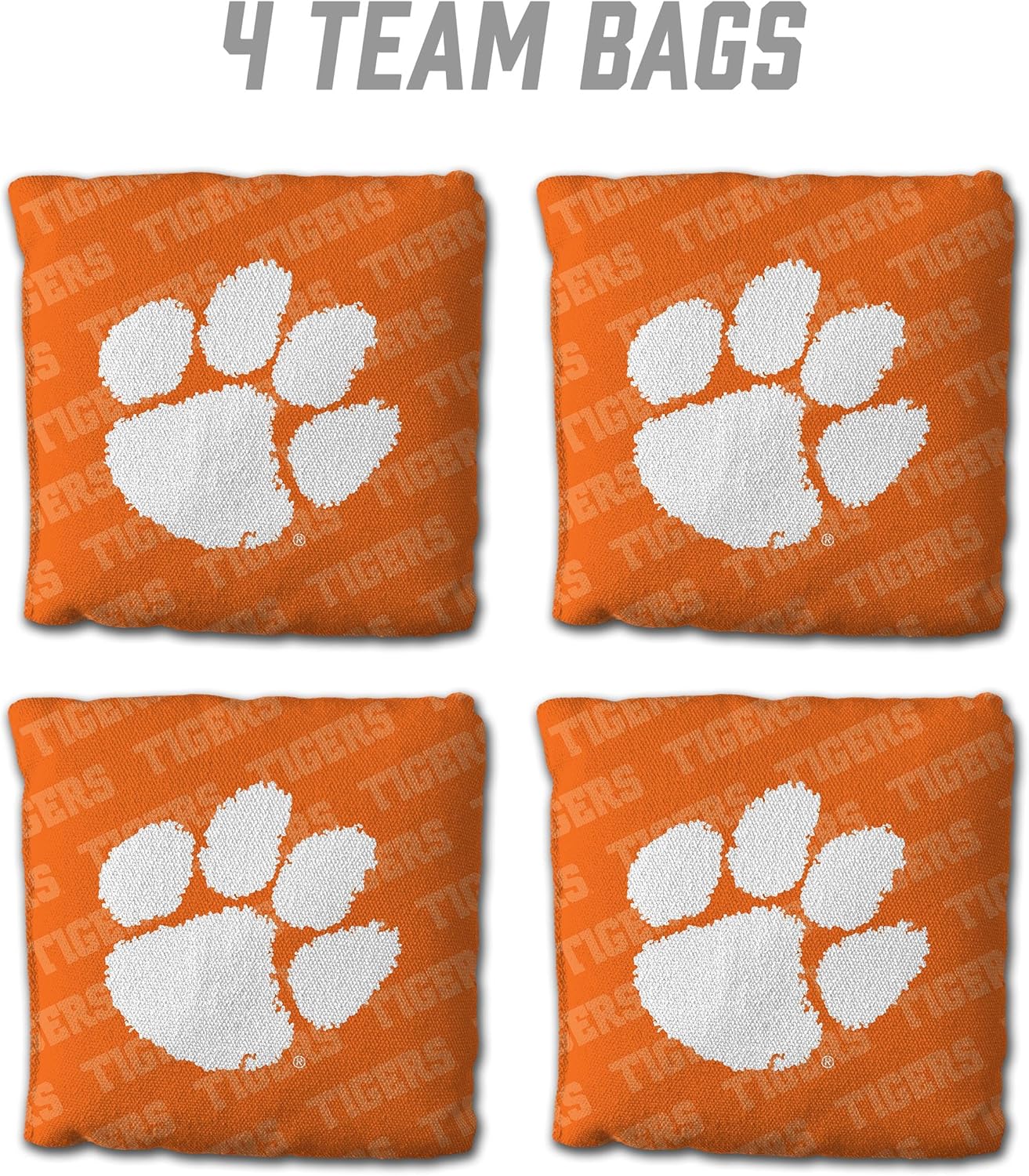 YouTheFan Officially-Licensed NCAA Set of 4 Cornhole Bags - All Weather Regulation 6” x 6” Size - 16oz Weight - Designed in USA