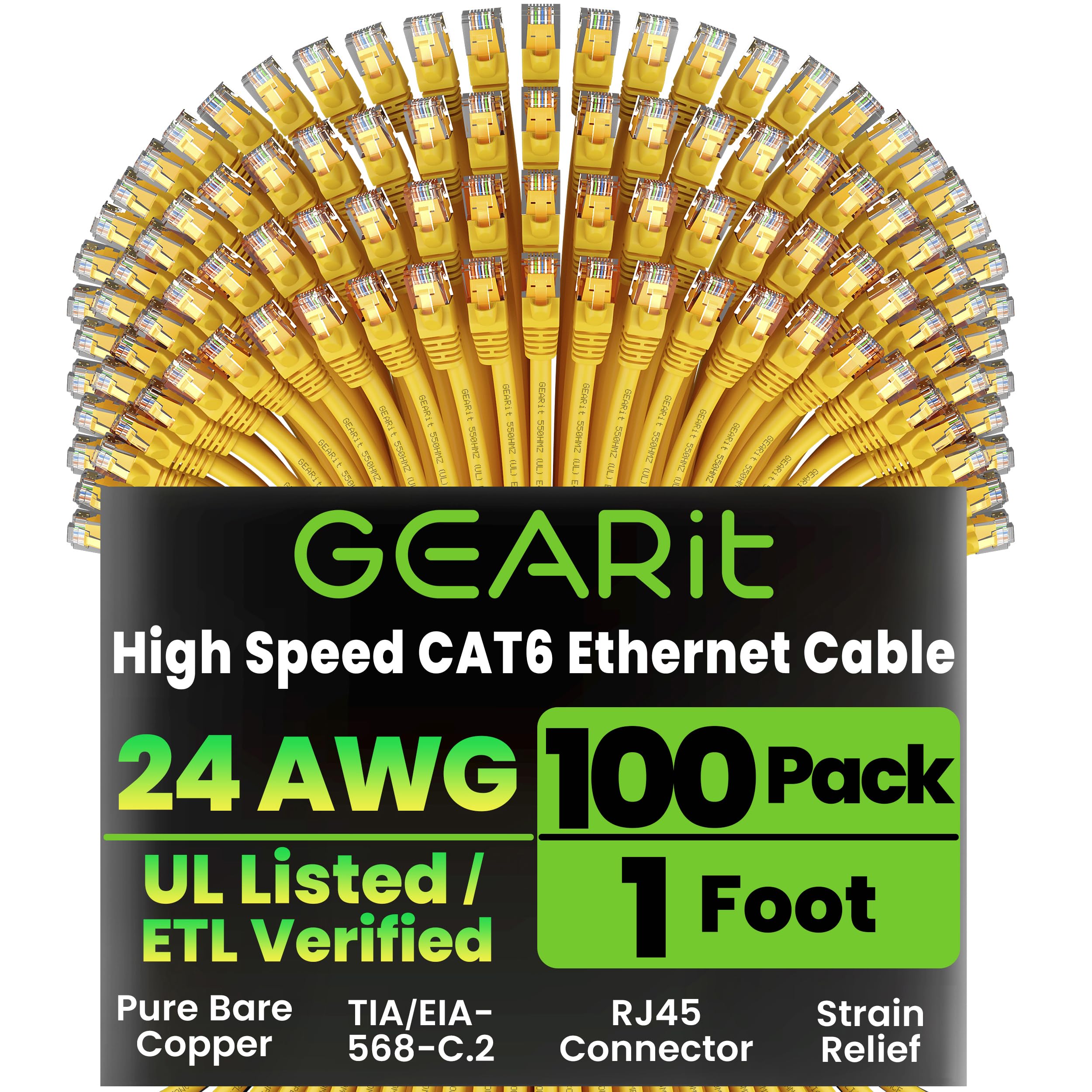 Gearit Cat 6 Ethernet cavo CAT6 patch antigroviglio – Cavo di rete LAN per computer