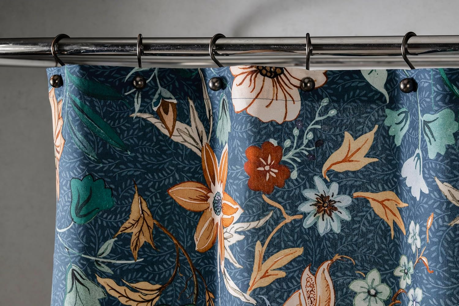 Maison d' Hermine Shower Curtain 100% Cotton One Panel 70"x72" Washable Fabric Shower Curtains for Bathroom, Easy Hanging with 12 Button Holes - Home Spa Easter Gifts (Luxury Loft - Dark Teal)