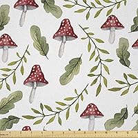 Vista 45 de Ambesonne The Yard, tela marfil de pétalos victorianos medievales barrocos de tonos suaves, patrón de primavera, tela de microfibra para artes