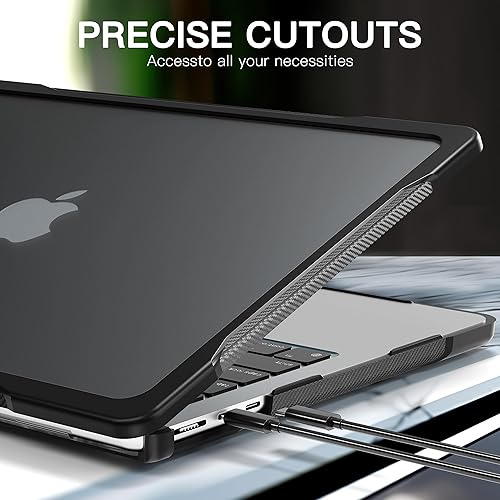 Miniatura 5 de Mektron Funda resistente 2023 para MacBook Air de 15 pulgadas con chip M2 A2941, funda rígida protectora a prueba de golpes de 15.3 pulgadas con