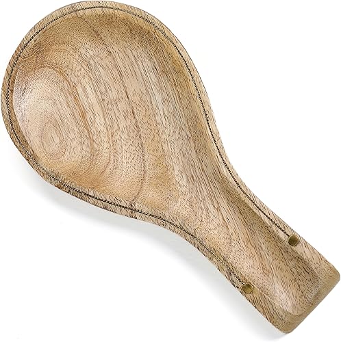The Art Box Soporte de cuchara de madera para encimera de cocina, color blanco, soporte para cuchara para estufa o encimera, espátula para cucharas,