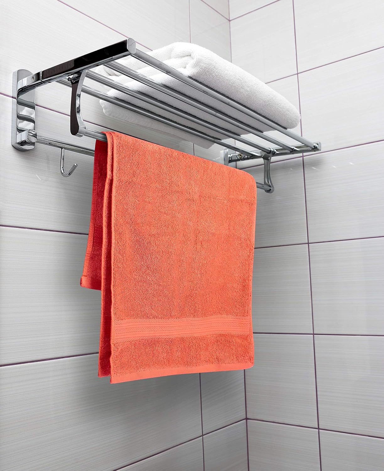 Beauty Threadz - 8 Piece Towel Set 2 Bath Towels, 2 Hand Towels, & 4 Washcloths 100% Ring Spun Cotton Towel Highly Absorbent, Ultra Soft & Fluffy Pack of 8 Bathroom Towel Set 500 GSM (Coral)