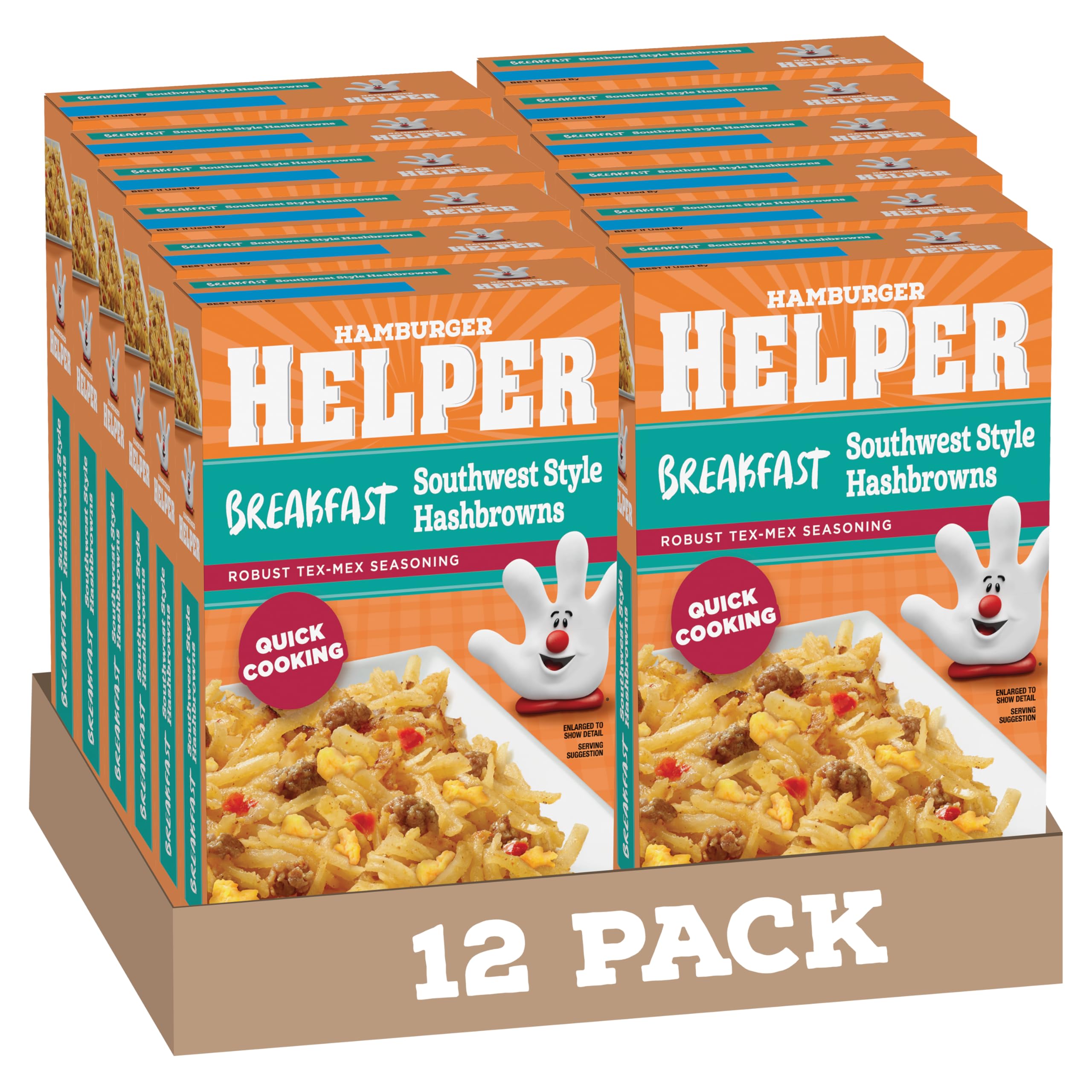 Hamburger Helper BREAKFAST Southwest Style Hashbrowns, 4 oz, 12 per case
