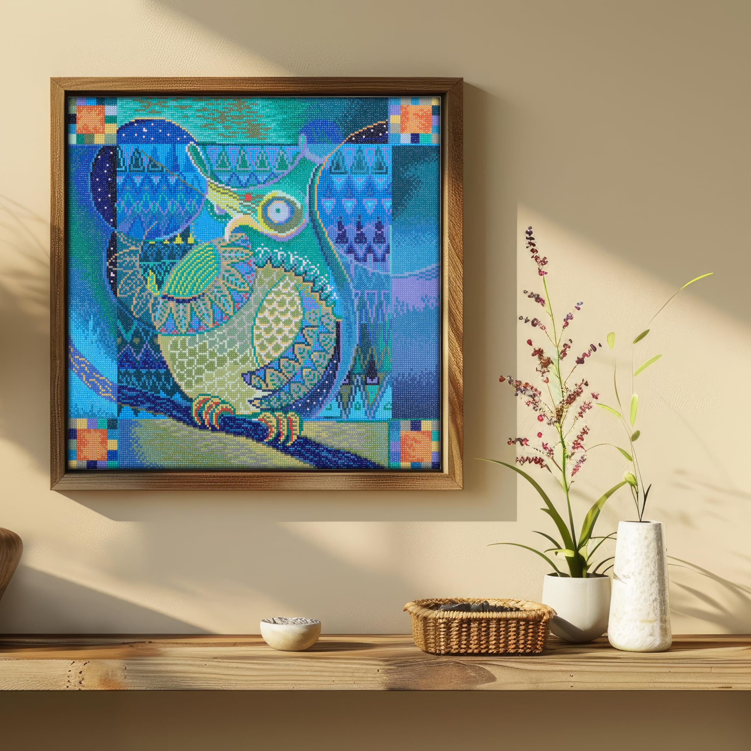 DIAMOND DOTZ Painting Kit: Intermediate, DD12, Indian Owl, 51.5 x 51.5cm - Image 4