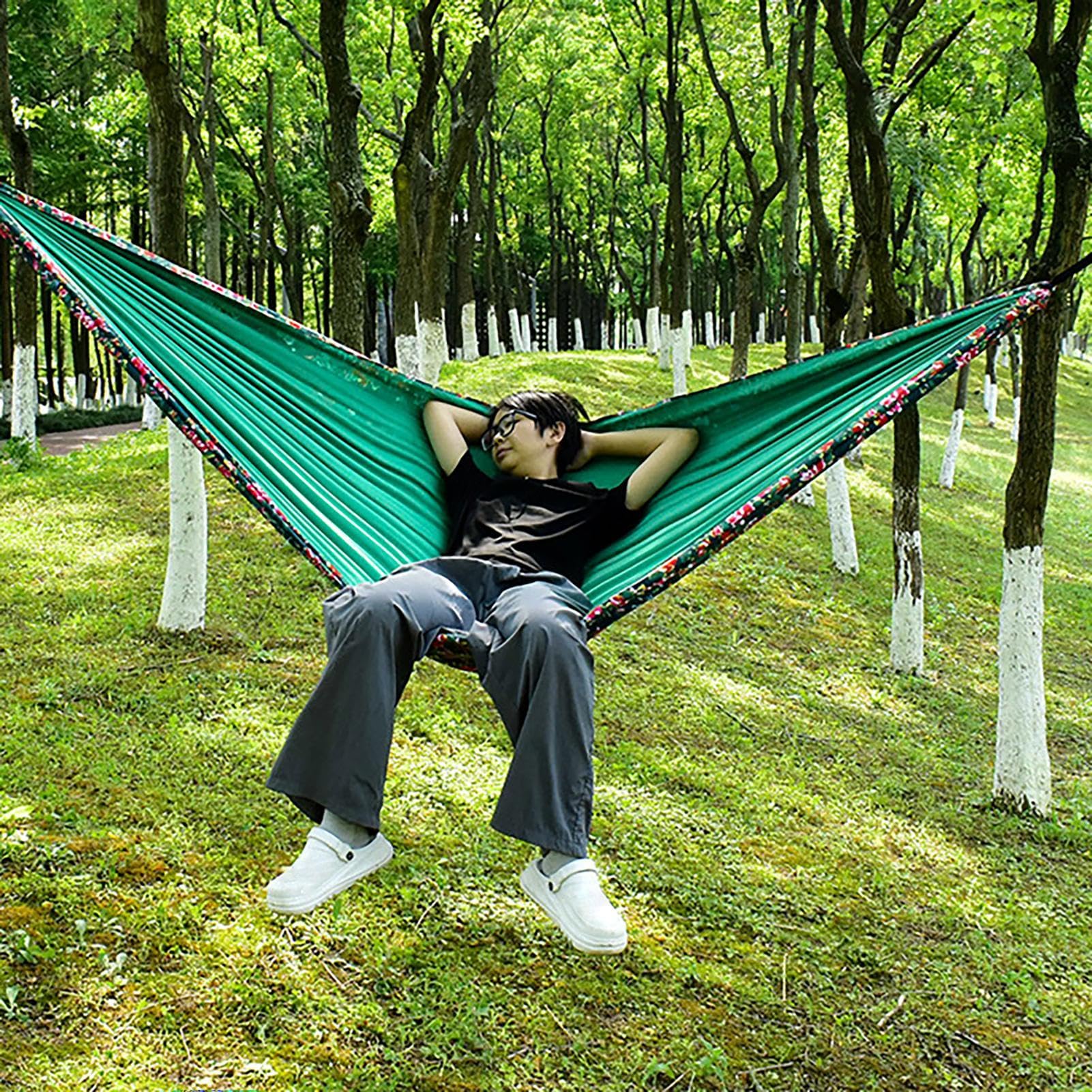 Hammock a 2 persone, amaca da campeggio all'aperto Hammock Tree Travel | 106 x 55 pollici di marcia da trekking per le attività da escursionismo, interno a