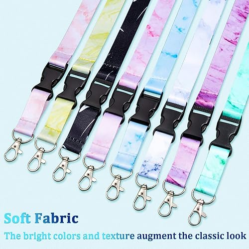 Miniatura 3 de Outus 8 cordones de identificación para llaves, correa para el cuello, cadena para llavero para mujeres y hombres (estilo mármol)