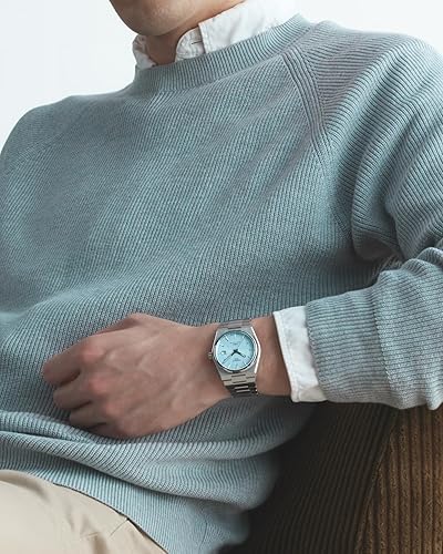 Miniatura 6 de Tissot PRX Powermatic 80 Caja de acero inoxidable 316L, reloj automático suizo para hombres y mujeres, esfera azul hielo, acero inoxidable,