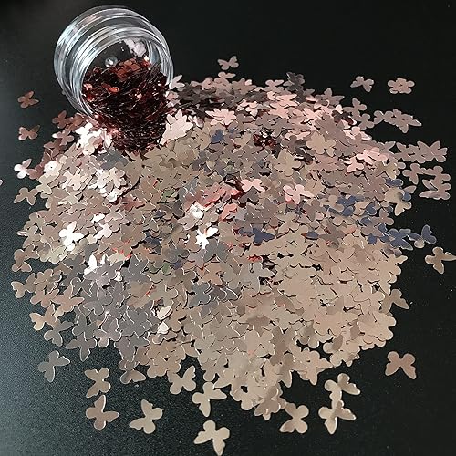 Miniatura 7 de Paquete de 0.35 ozpaquete  Lentejuelas con purpurina en forma de mariposa de oro rosa  Festival Rave Belleza Maquillaje Cara Cuerpo Nail Art
