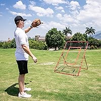 Vista 5 de Red de rebote de pitch back, entrenador de rebote ajustable para béisbol, sóftbol y lacrosse, práctica para lanzar, lanzar y atrapar