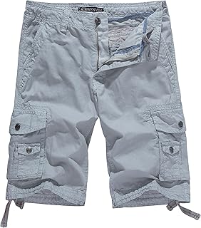 WenVen Men's Cotton Twill Cargo Shorts Classic Relaxed Fit- Reg and Big & Tall