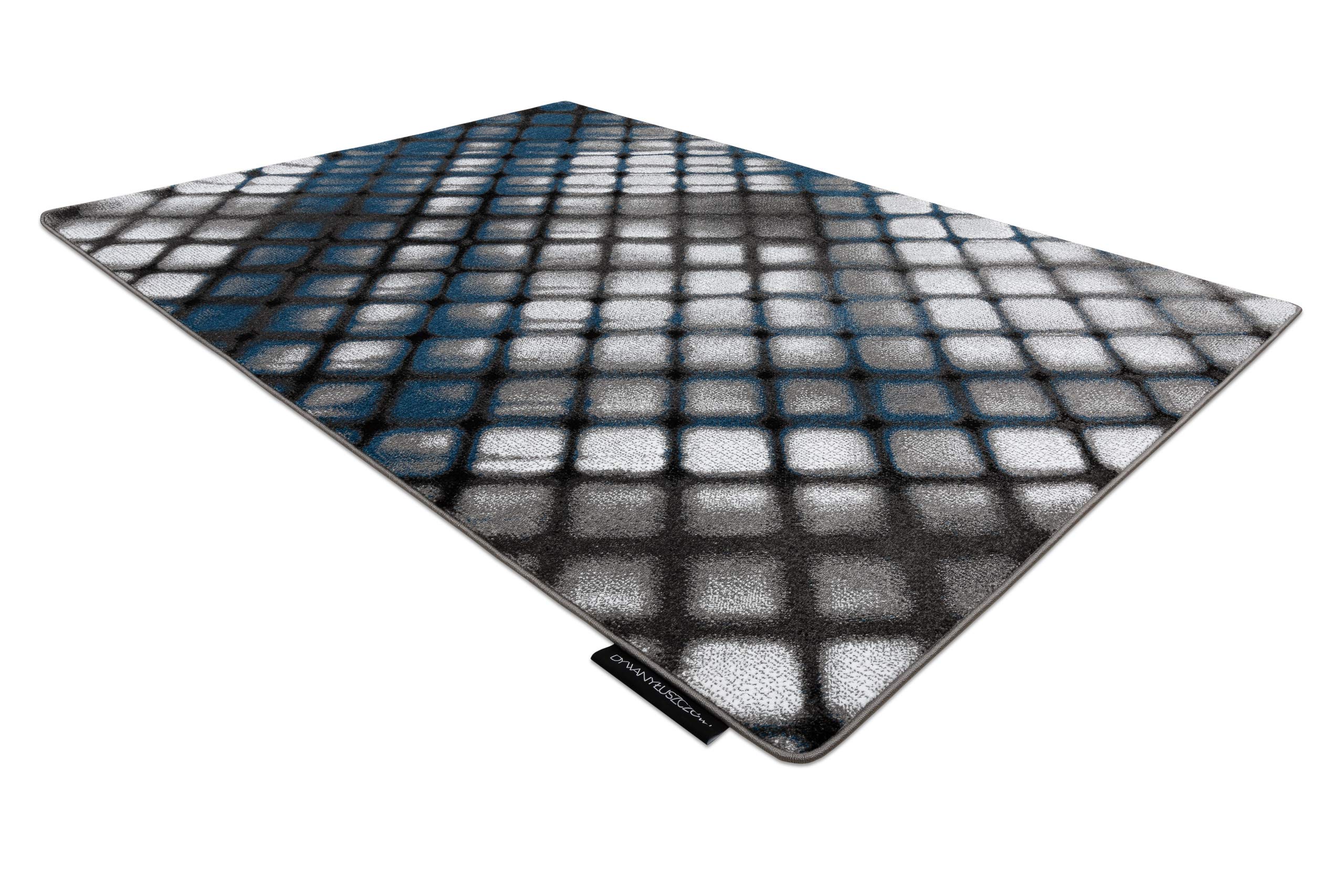 Dywan INTERO Reflex 3D kratka niebieska 160 x 220 cm niebieski