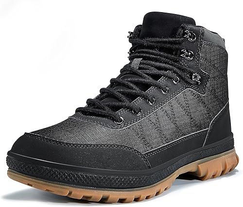 Wondamo Botas de nieve para hombre, ligeras, impermeables, con forro de piel, antideslizantes, para clima frío
