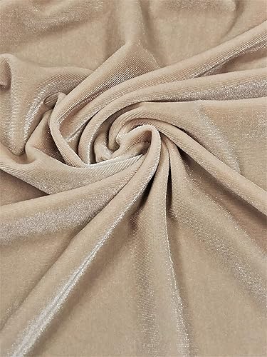 The Yard - Tela de poliéster sólido y elastano, terciopelo elástico de 2 vías, peso medio (arena) Marrón,Rosa Hot,Marrón claro,Borgoña