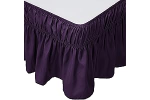 Gorgeous Elastic Bed Ruffles Bed-Skirt in Rich Purple