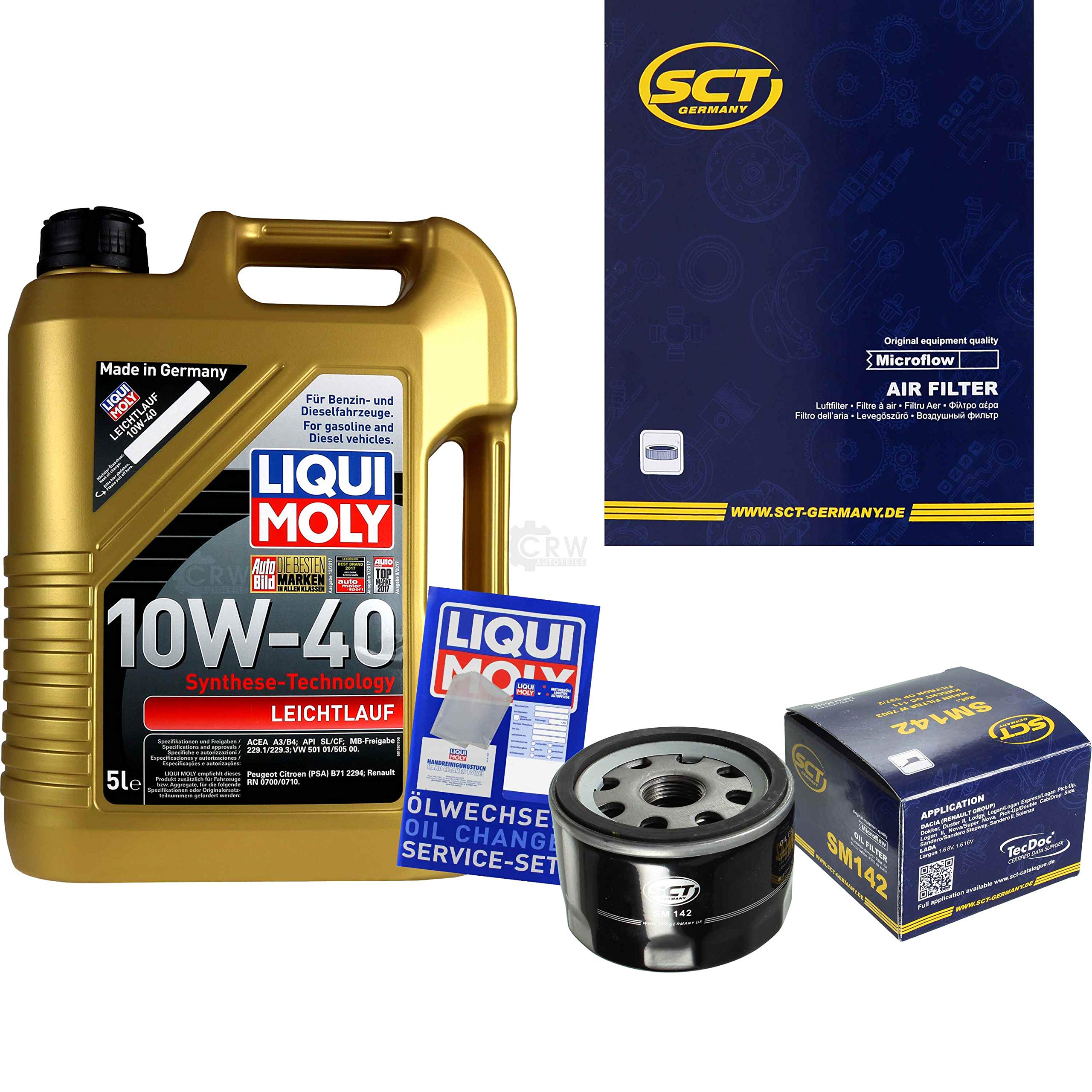 Set di filtri, 5 litri, olio motore scorrevole, 10W-40 SCT Germany