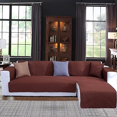 Vista 9 de Funda de sofá de doble cara en forma de L, juego de fundas para sofá seccional, fundas para sofás, sofás, funda protectora de muebles seccionales