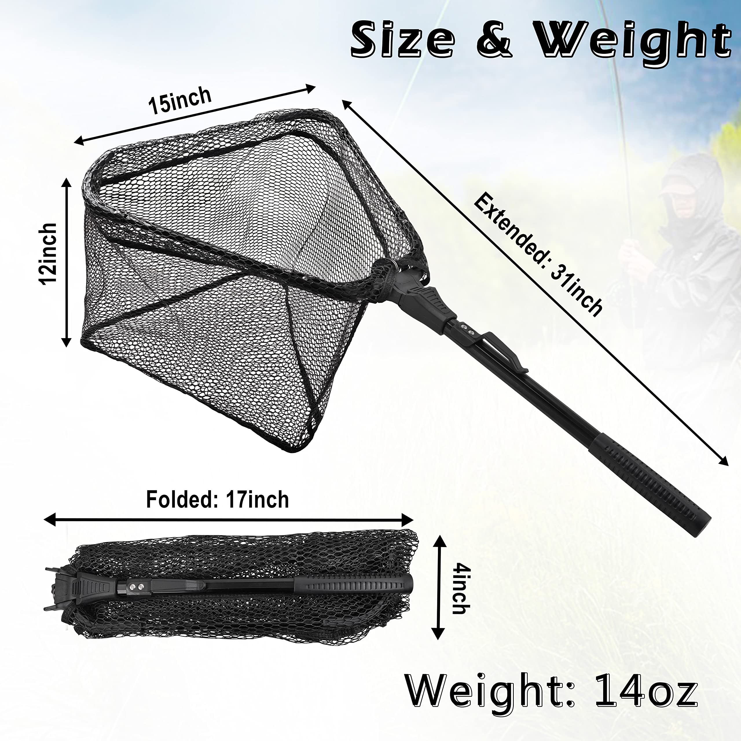 Amazon.com : Fishing Landing Net with Telescoping Pole Long Handle Foldable Collapsible Rubber Floating Fishing Net Telescopic Extendable Fishing Net for Kayak Saltwater Freshwater Fishing (Black, Single) : Sports & Outdoors Amazon.com : Fishing Landing Net with Telescoping Pole Long Handle Foldable Collapsible Rubber Floating Fishing Net Telescopic Extendable Fishing Net for Kayak Saltwater Freshwater Fishing (Black, Single) : Sports & Outdoors