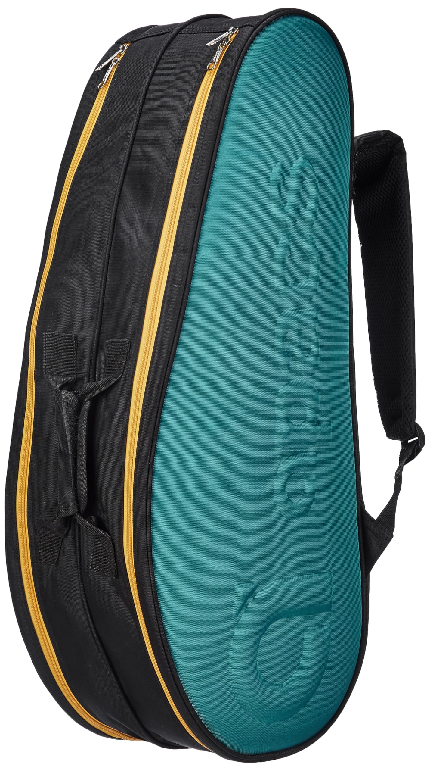 Apacs TwinPro Double Zipper | D2701 Bag | Professional | Two Extra Large Compartments | Durable Rigid Construction | Premium Fabric | Badminton Kitbag (Black Turquoise)
