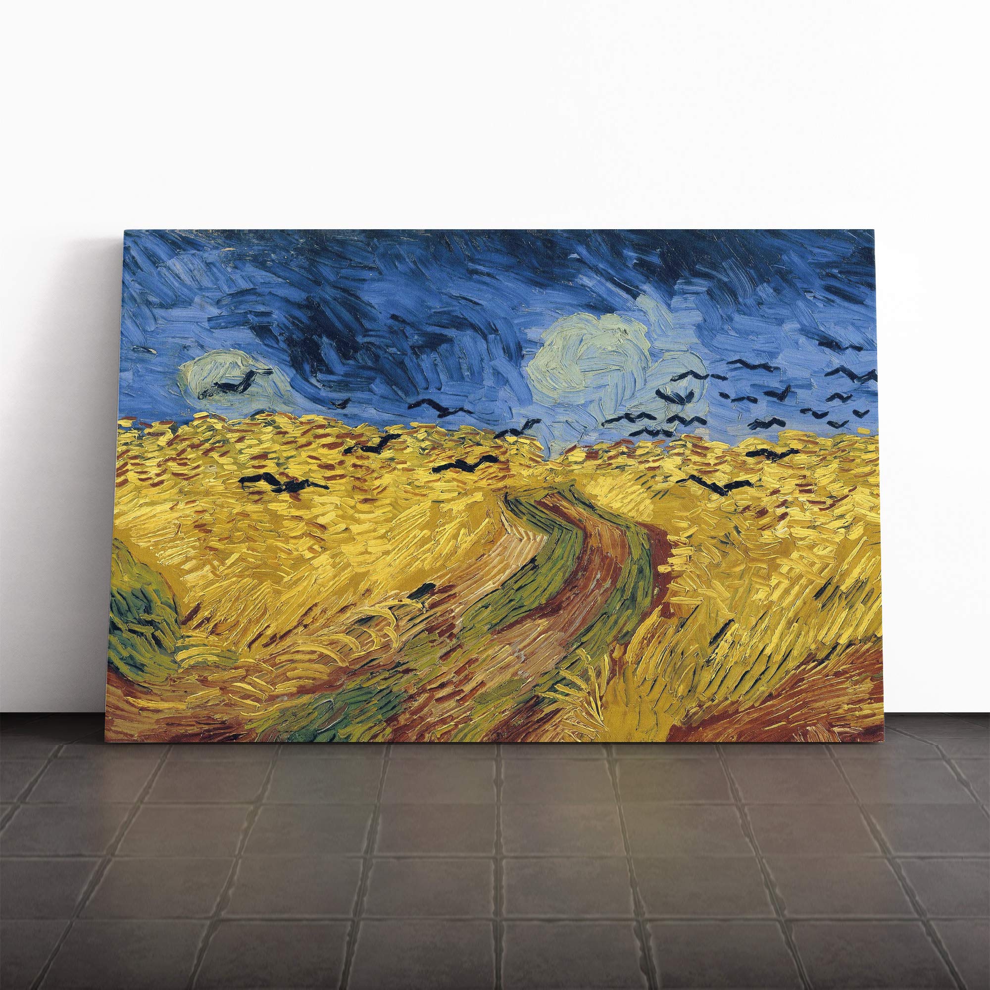 Vincent Van Gogh Wheatfield with Crows Canvas Print | Gallery Wrapped 30mm Frame Wall Art | 20x14 inches | Ready to Hang | Modern Picture | Living Room Bedroom Lounge Office