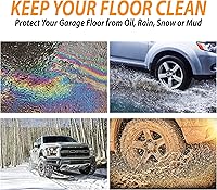 Vista 5 de ZONETECH Tapete de contención para nieve, barro, agua y garaje de hielo, color negro de alta calidad, resistente, protector de suelo para todas