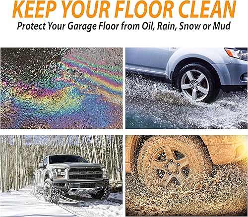 Miniatura 5 de ZONETECH Tapete de contención para nieve, barro, agua y garaje de hielo, color negro de alta calidad, resistente, protector de suelo para todas las