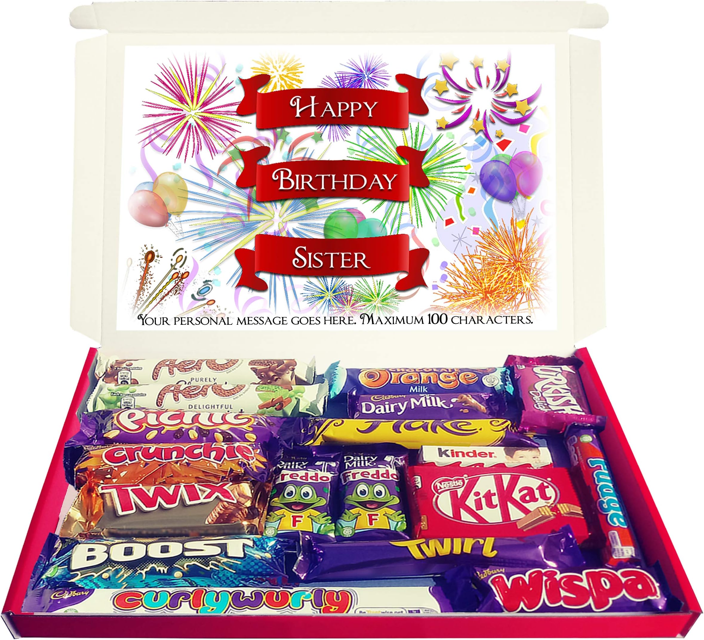 Personalised Happy Birthday Sister Chocolate Gift Hamper Selection Box