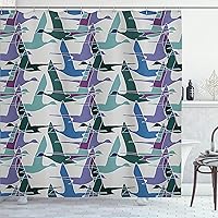Vista 119 de Ambesonne Cortina para regadera náutica con palmeras