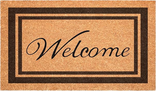 Home & More Calloway Mills Border Welcome Doormat 18" x 30" Brown