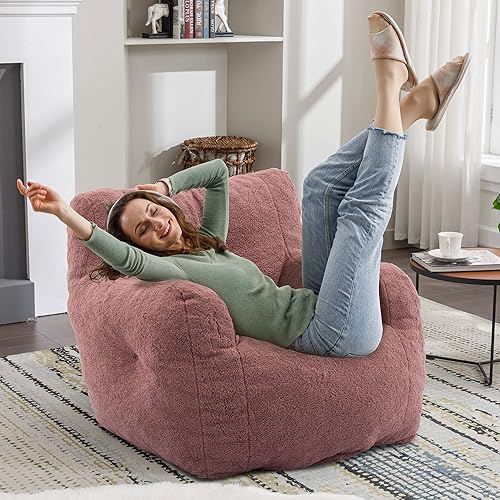 Miniatura 15 de Recaceik Sillones puff copetudos, suave relleno con relleno, sofá esponjoso y perezoso, tumbona imperial gigante para dormitorio, sala de estar,