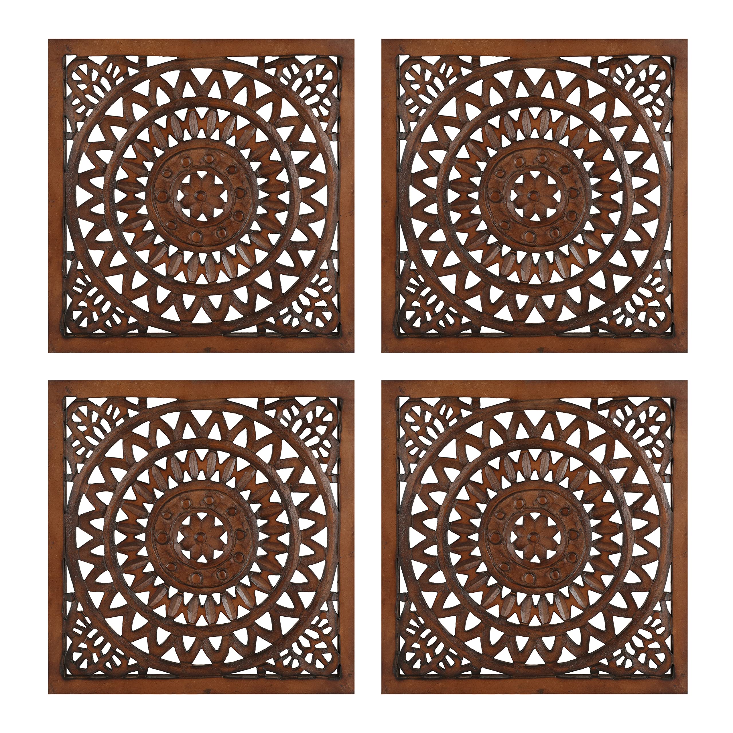 Vivegate Wanddeko Aus Schmiedeeisen – 2-teilig Mit Olivenzweig-Design, 40,6x40,6 Cm, Schwarz – Rustikaler Wandschmuck Für über Der Tür
