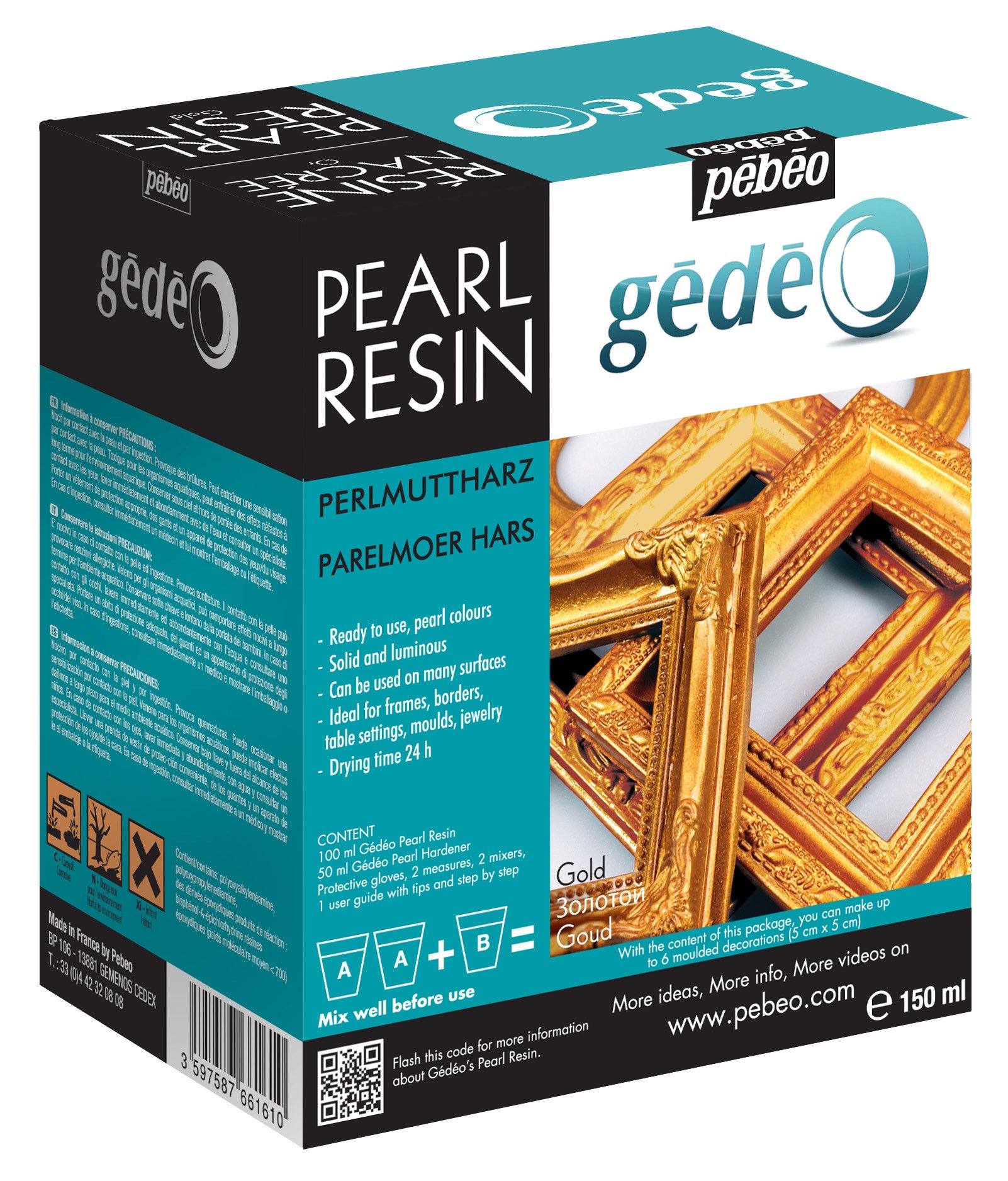 Pebeo Gedeo, Pearl Resin, 150 ml - Gold