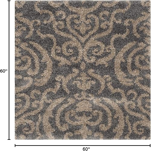 Miniatura 8 de Safavieh Florida Shag Collection SG462-1113 Alfombra afelpada de pasillo, crema y beige., Polipropileno, Gris  Beige