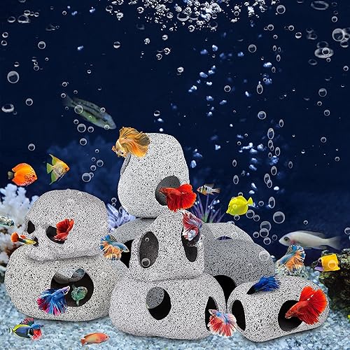 Miniatura 8 de Decoraciones de acuario, accesorios de pecera de cueva, decoración de roca para cíclidos de camarones, reproducción de pecera pequeña, decoración de