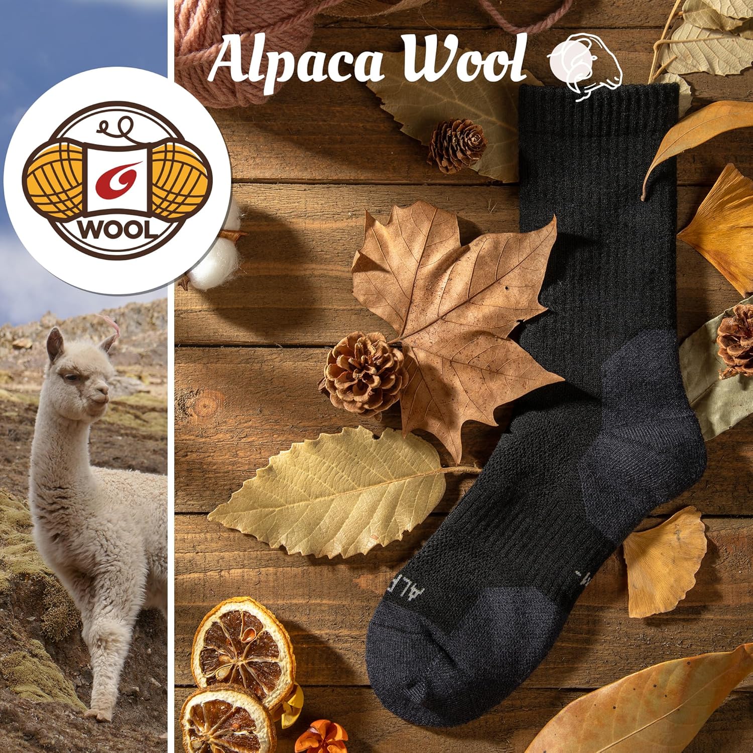 Alpaca Wool Hunting Socks 2 pairs for Men Women, Thermal Warm Compression Thick Winter Cushioned Hiking Boot Moisture Wicking - Image 3