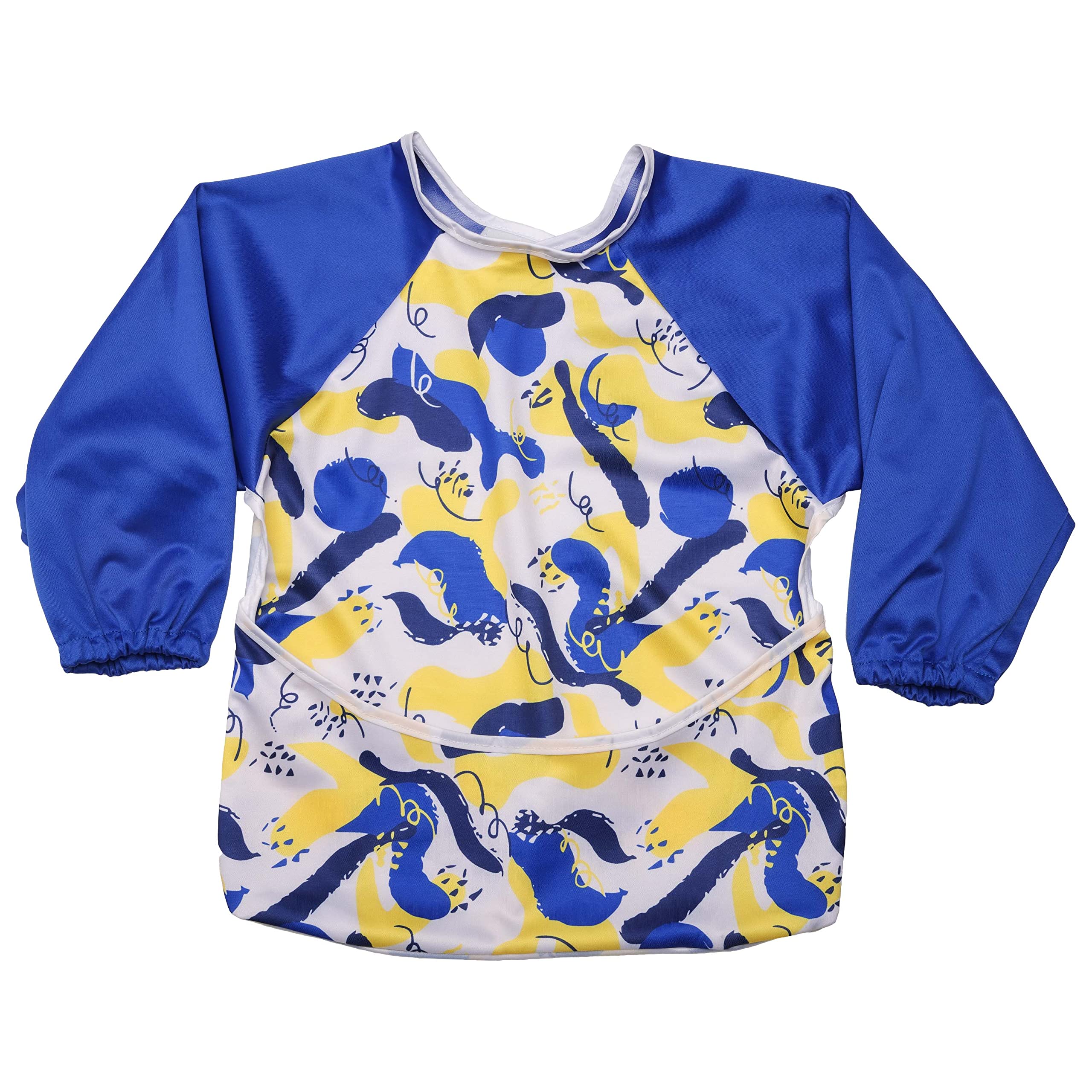 LuvLap Long Sleeve Baby Bib Cum Apron, Full Sleeve, Toddler's Leak-Free Baby Bib with Sleeves, Washable/Lightweight/Wipe able, Baby Feeding Essential, 6-24 Months, Bib Shirt with Pocket, Blue - Image 4 thumbnail