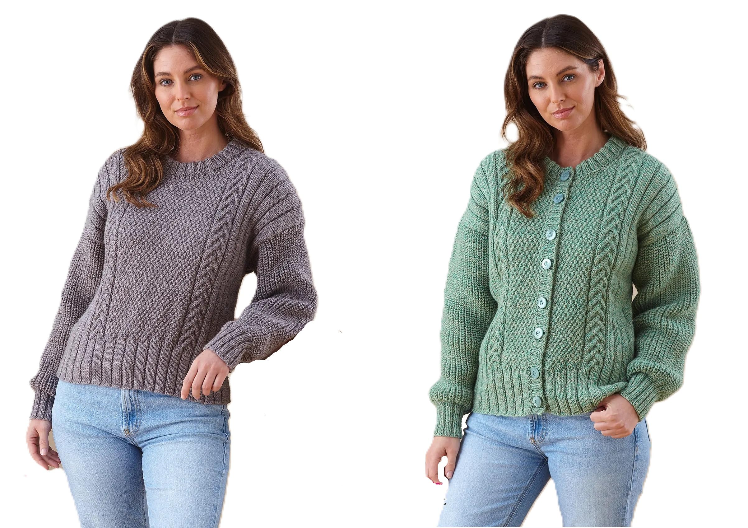 King Cole Women's Multicoloured Dk Knitting Pattern Pamphlet - 6432 Sweater & Cardigan (32-50Ins)