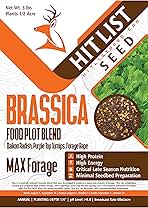 Brassica Food Plot Seeds for Deer - Annual Mix - Daikon Radish, Purple Top Turnips, Forage Brassica - Fall Planting - 3 lbs (1/2 Acre)